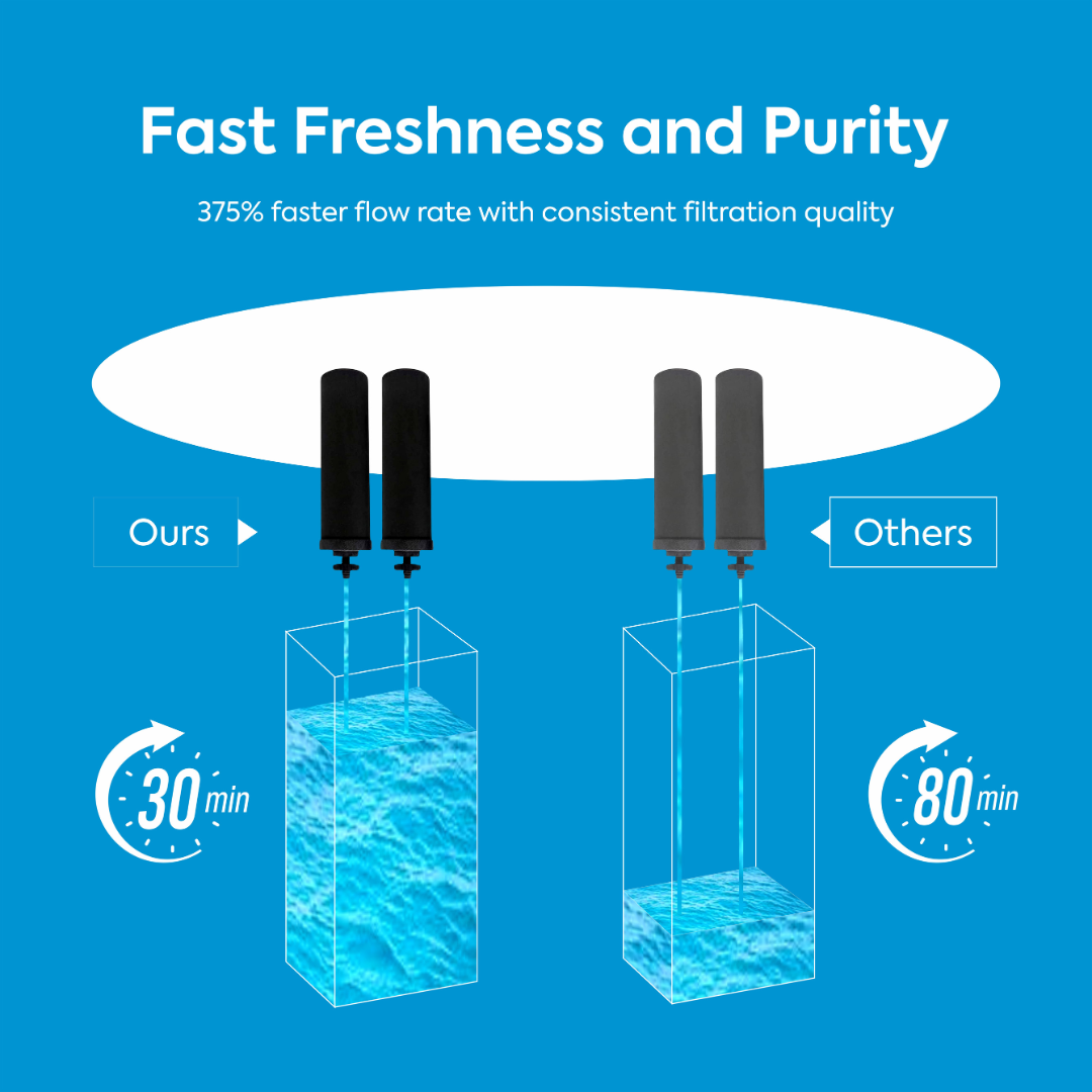 Premium 2X Activated Ionised Carbon Filters for Gravity Water Filters Also Compatible with Berkey BB9 and other brand filters