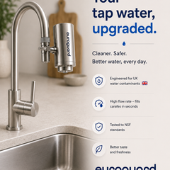 euroguard Stainless Steel Tap Water Filter & & Kitchen Faucet Purifier System - Patented CeraCore by euroguard