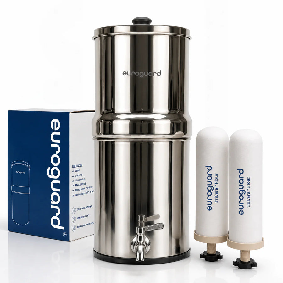 euroguard Gravity Water Filter with TriCera™ Fluoride-Reduction Cartridges